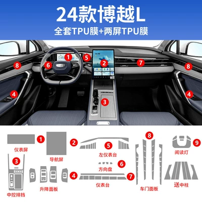 23 Geely Boyue L Car: Car interior film - 24-boyue-l-complete-set-of-hydrogel-film-navigation-instrument-hydrogel-film