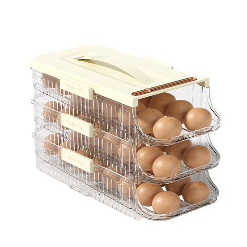 Egg carton slide egg roller drawer style egg holder fridge side door storage box kitchen egg storage box