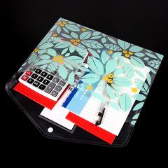 Huajie factory wholesale plastic color printed A4 transparent hook and loop bag storage bag 12/pack student test paper bag