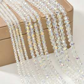 4-8mm玻璃水晶切面散珠扁珠手工diy手链手串饰品配件厂家直销批发