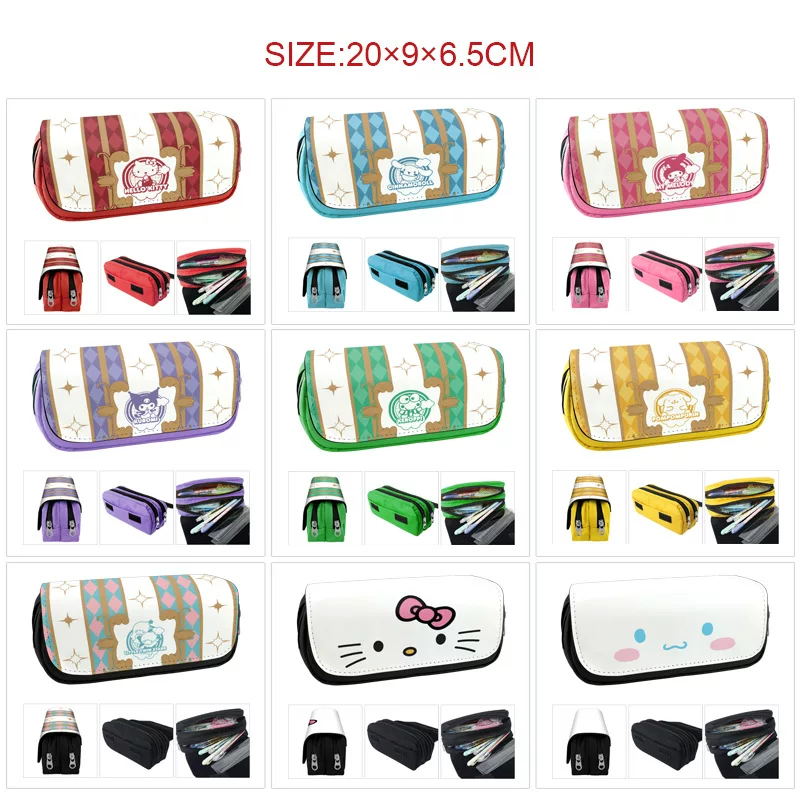 Sanrio, double-layer capacious pencil case with zipper