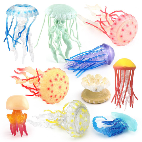 Cross-border export simulation ocean bottom creature soft glue jellyfish model static jellyfish desktop hand-made ornament toy