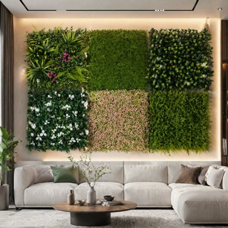 50cm*50cm仿真绿植背景墙造景网红墙假植物门头装饰尤加利植物墙