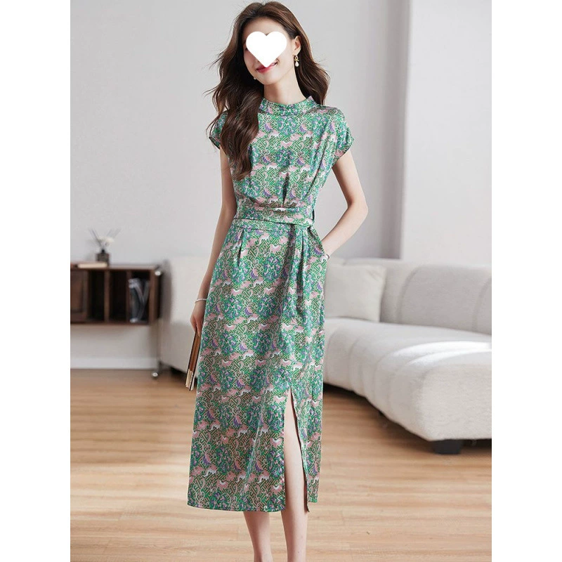 Летнее платье 2025 года, новое, высококачественное, нежное, с разрезом, в стиле «королевская сестра», нишевый дизайн, шифоновая фееричная юбка