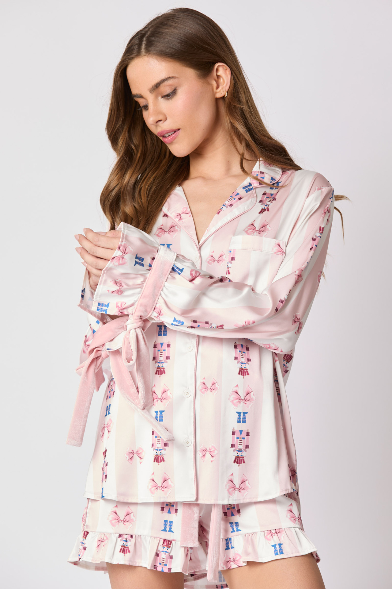Nieuwe stijl lange mouwen shorts dames pyjama set voor de herfst van 2026, sexy en schattig met cartoonprint - Cadeau voor de feestdagen_voghion.com