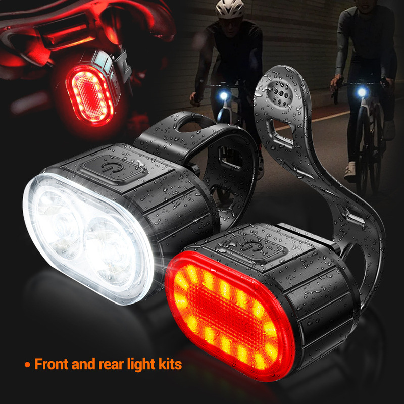 Bicycle Light Tail Light Night Riding Light Rechargeable Super Bright Lighting Mountain Bike Headlight Bicycle Riding Tail Light Strong Light