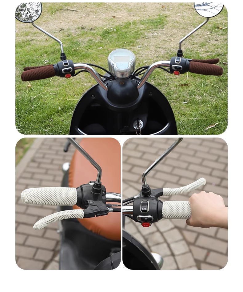 Electric Rider Handlebar Cover, Motorcycle Universal Anti-Slip, Anti-Sweat and Wear-Resistant, Cute Cartoon Bicycle Grip Cover, Breathable