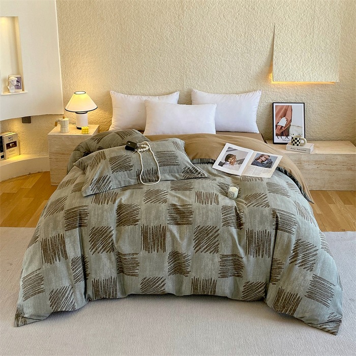 Nueva cubierta de edredón de estilo chino una sola pieza para comprar una sola pieza más gruesa de lana molida otoño invierno calor al por mayor cubierta de edredón de algodón una sola pieza