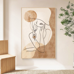 French-style wabi-sabi cream decor painting bedroom living room abstract figure living room niche wall hanging large inn wall art