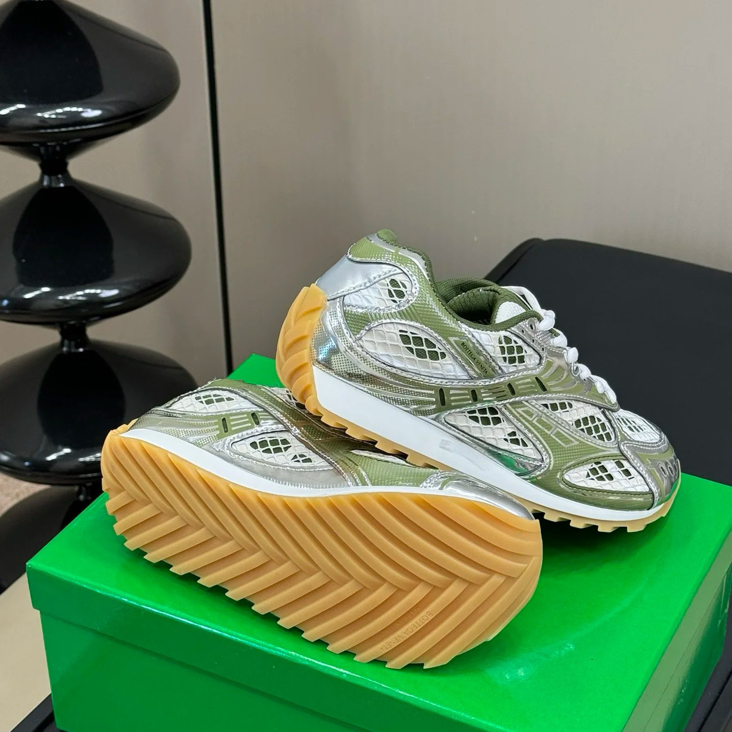Cross-Border Foreign Trade Bottega Veneta Dad Shoes Bv Orbit Sneakers Thick-Soled Mesh Unisex Casual Sports Shoes