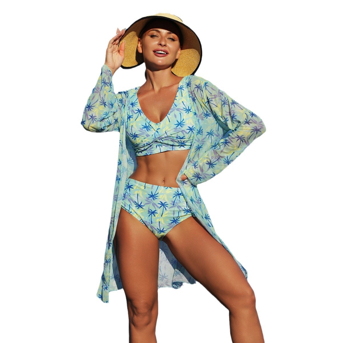 Ming Yi nueva moda sexy traje de baño de mujer estampado multicolor europeo y americano bikini traje de baño de mujer de tres piezas BIKINI