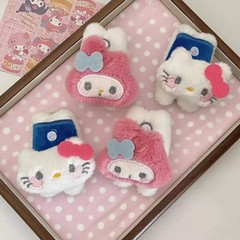 三丽鸥毛绒趴趴发夹可爱凯蒂猫公仔发夹鸭嘴夹侧边夹少女心发饰