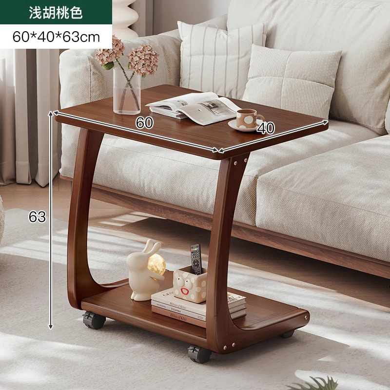 Mesa de té pequeña sala de estar doméstica móvil plegable madera sólida borde sofá gabinete lateral mesas de cabecera mesas de lado mesas de mesas de té