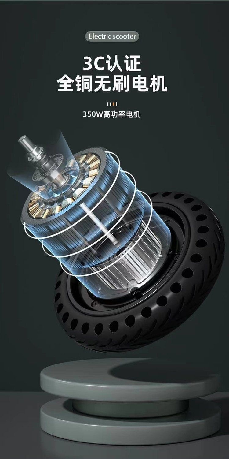 Foldable electric scooter with lithium battery, two-wheeled, lightweight and portable, suitable for commuting to work, with explosion-proof tires