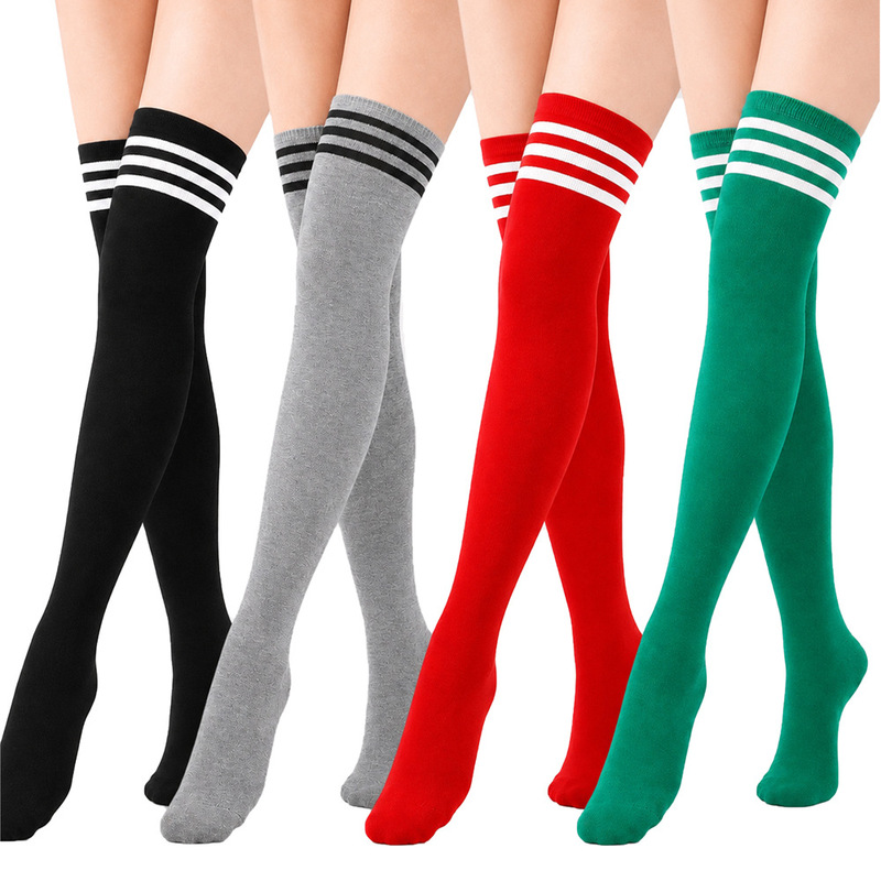 Dance Socks Cosplay Women's Three-Stripe Over-The-Knee Long Socks High Tube Socks Women's Socks Wholesale European and American Striped Socks