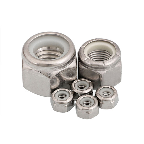 304 stainless steel American-made anti-loosening nut Self-locking anti-slip nut Inch-made nylon locking fine-thread nut