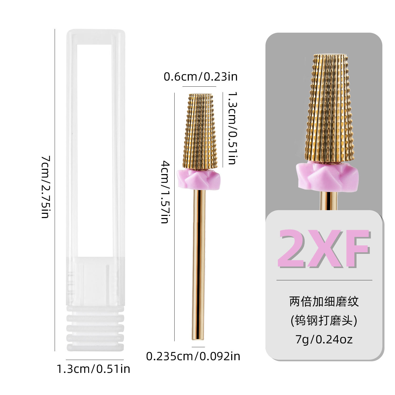 Nuevo cabezal de pulido de acero de tungsteno para manicura, máquina pulidora quítriple para remover cutículas y cabezal de pulido para pretratamiento y remoción de uñas