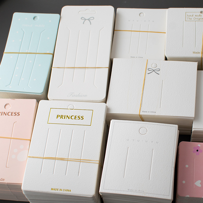 发夹吊卡卡纸一捆约100张吊卡现货卡纸硬质卡片纸饰品配件DIY