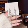 Retro long advanced earrings with tassels, European style, diamond encrusted, bright catchy style, high-quality style, internet celebrity, wholesale