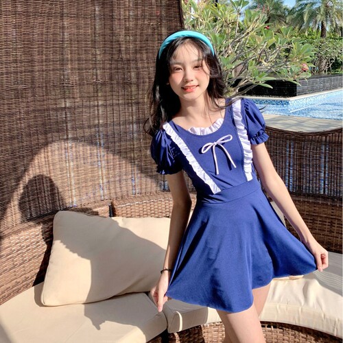 Women's Children's Conservative Medium and Large Children's Fresh and Minimalist Sport Swimwear Set Ins Style Girl's Separate Style