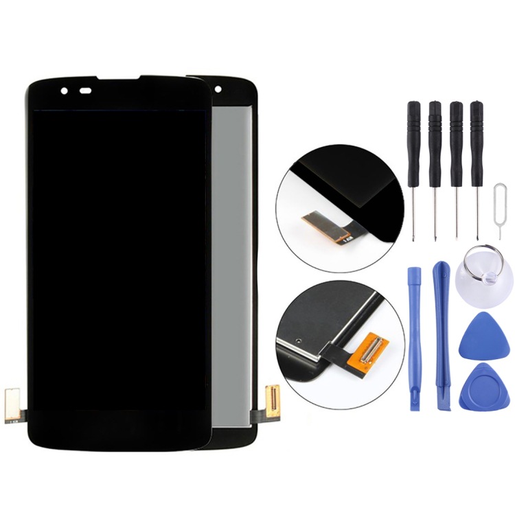 Aplicable para LG K8 (2016) material TFT LCD Touch Assembly con marco (color: negro)