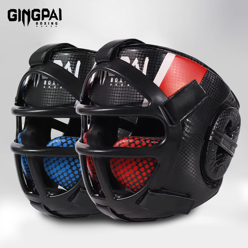 Boxing Helmet Children Adult Men and Women Fighting Sanda Head Guard Full Protective Mask Monkey Face Nose Guard Taekwondo