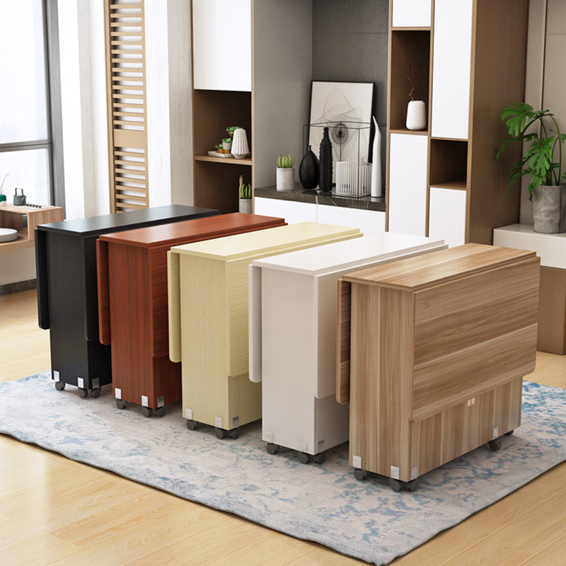 Wooden Folding Dining Table for Home Use, Suitable for Small Apartments, Rectangular, Simple, Easy to Extend and Move, for 4-6 People Wooden Folding Dining Table for Home Use, Suitable for Small Apartments, Rectangular, Simple, Easy to Extend and Move, for 4-6 People