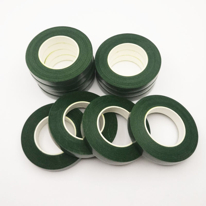Paper art tape crepe paper floral DIY handmade bouquet gardening floral green tape rose silk mesh flower material