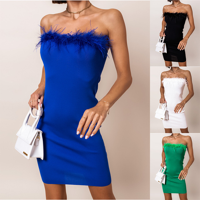 Amazon Independent Station Hot Cross-border Spring and Summer Sexy Backless Sleeveless Strapless dress Women