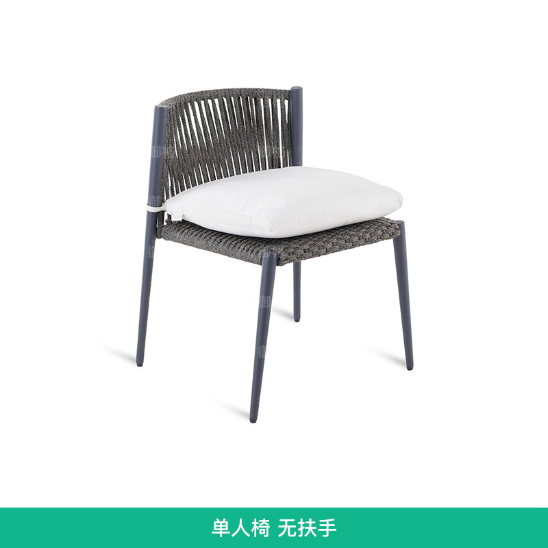 Mesas y sillas para exteriores, balcón con patio, protección solar, impermeable, juego de sillas de ratán para ocio, terraza de jardín al aire libre, ratán de aleación de aluminio. image 6
