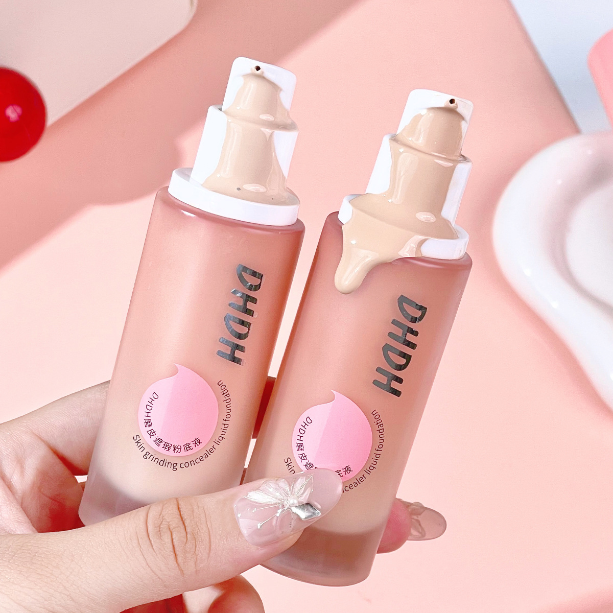 DHDH abrasivo, opacificante, base de maquillaje duradero, no se pega, polvo, control de aceite, brillo, base de maquillaje impecable, crema de base transfronteriza.