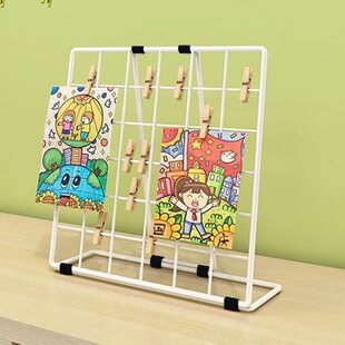 Grid Display Rack Kindergarten Art Area Work Display Rack Stall Desktop Photo Hanger Mesh Jewelry Table