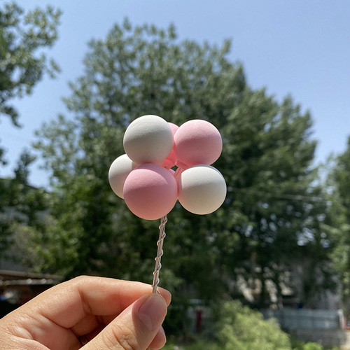 Factory direct sales soft clay colorful balloon car ornaments car decoration light clay confession balloon cake plug-in