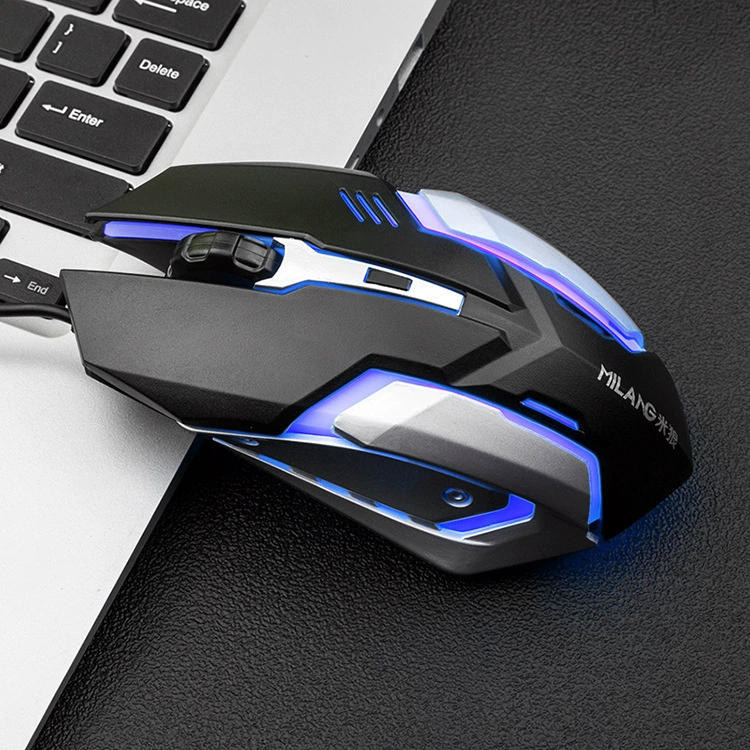 米狼 M6 plus iron block usb wired mouse desktop notebook e-sports office game luminous wired mouse