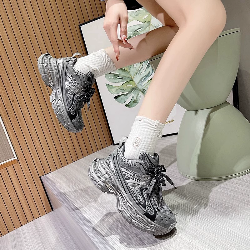 High two-color universal shoelaces platform, breathable shoes, for teenagers