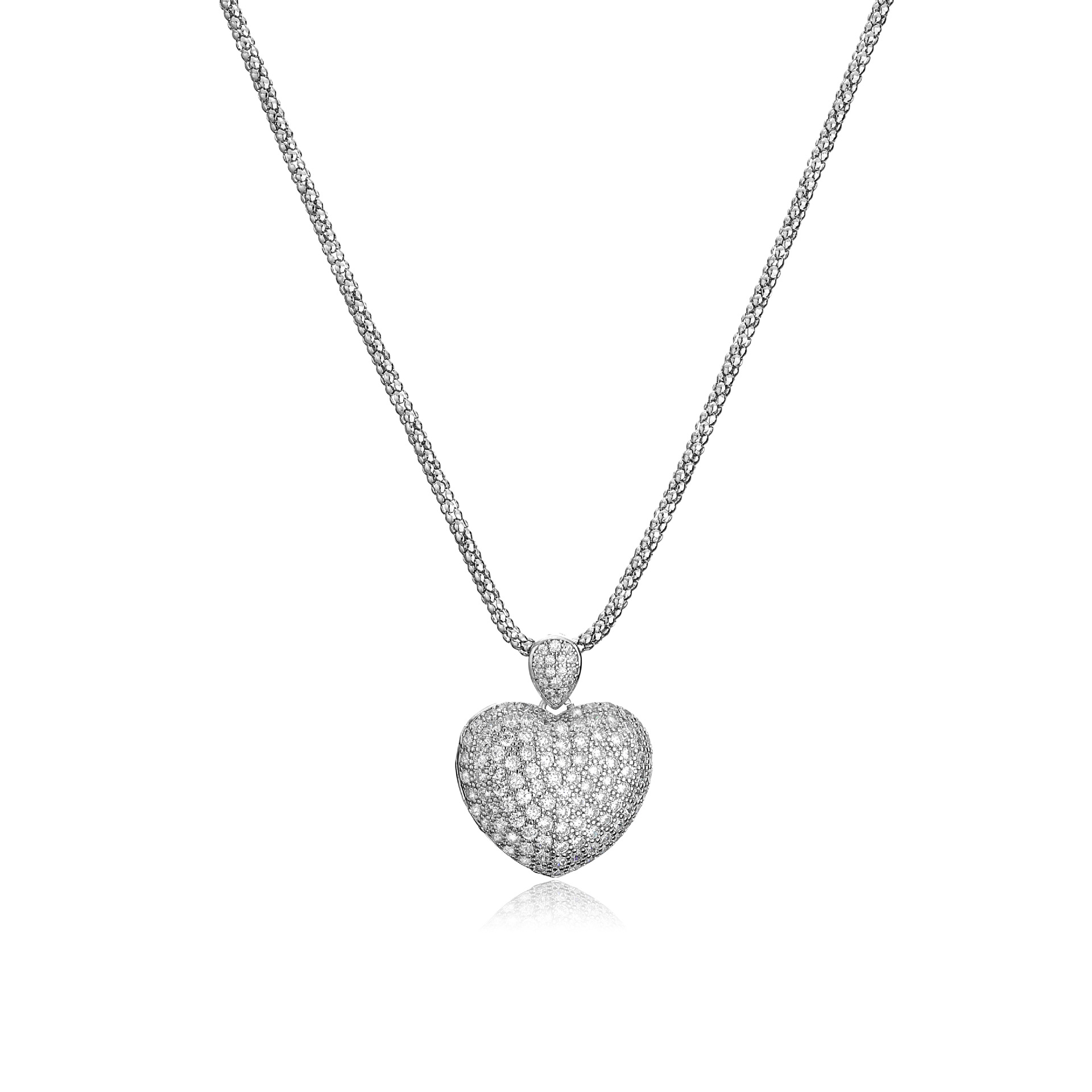 fashion peach heart pendent necklace micro-inlaid zircon copper necklace wholesale