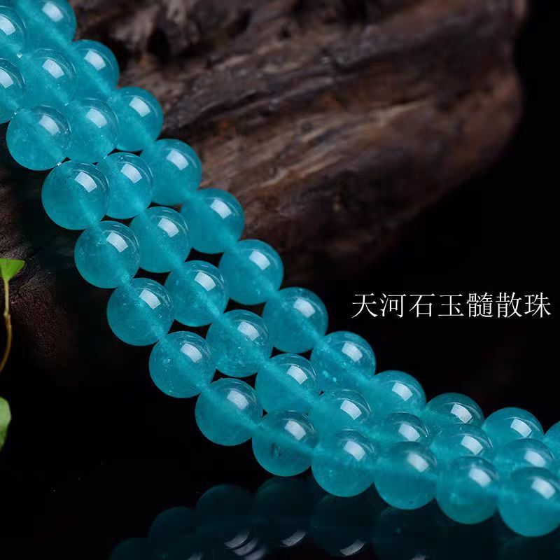 天然多彩深紫玉髓散珠海蓝宝散珠水晶珠子手链手串项链圆配珠批发|undefined