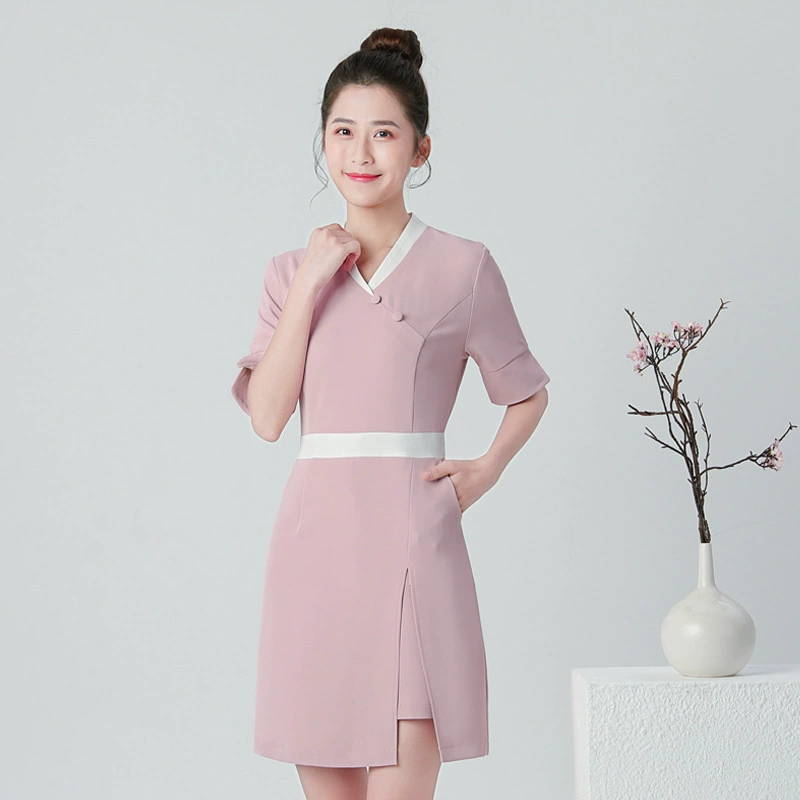 Высококачественная рабочая одежда для косметологов, Женская Осень 2021, новая медицинская одежда для педикюра с короткими рукавами, массажный клуб, салон красоты, рабочая одежда