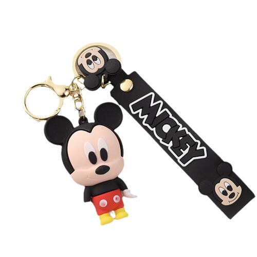 New Mickey and Minnie internet celebrity pendant silicone Stitch keychain doll couple cartoon keychain wholesale