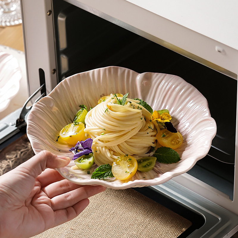花びら陶磁器ご飯碗釉薬下彩食器セット家庭用2025新型特別美しいヨーグルト碗皿|undefined