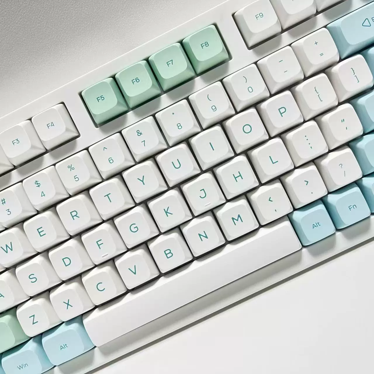 Ice Crystal Mint Theme XDA High-Profile PBT Sublimation Keycaps Cool Summer Minimalist Ins Macaron Customizable