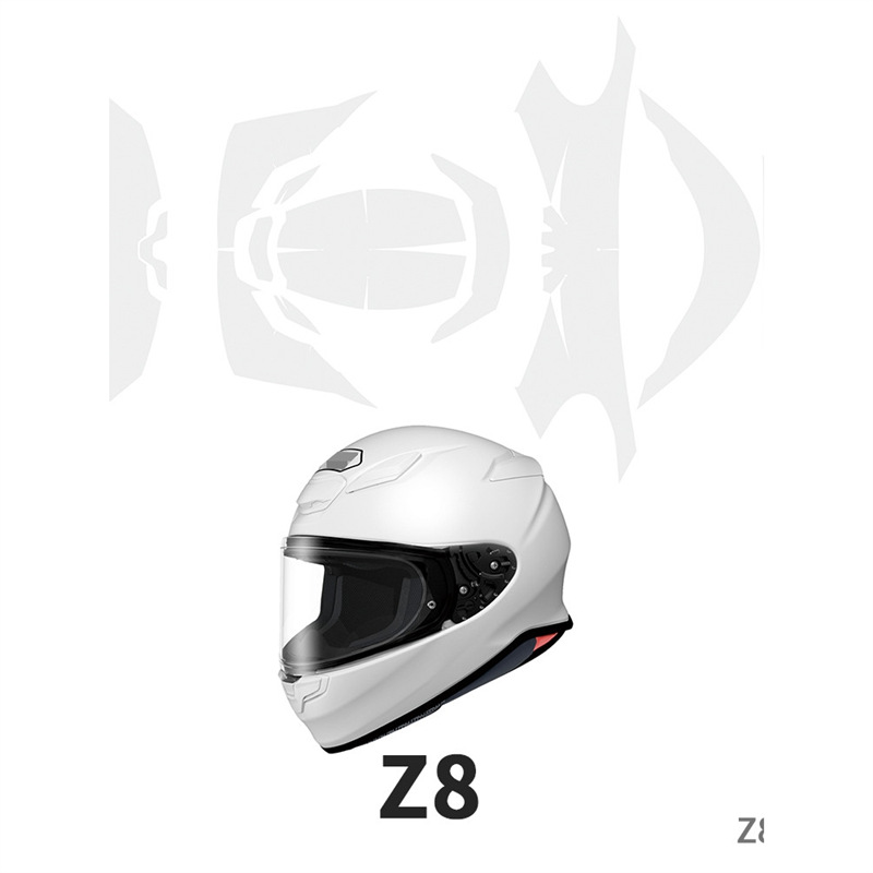 Motuoche Motorcycle Helmet Protective Film for SHOEI Z8 TPU Invisible Anti-Scratch Waterproof Lens Sticker (Auto Parts and Accessories) - standard-z8tpu7-glossy-material-leave-helmet-size