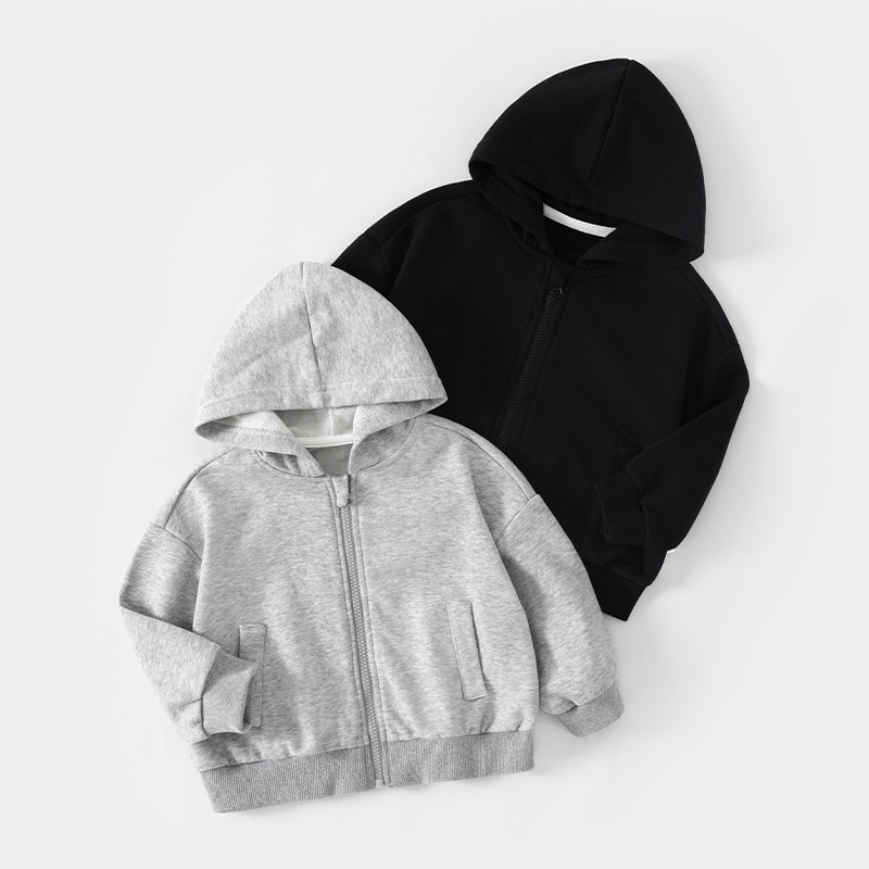 Boys' sweatshirts for spring and autumn, girls' zip-up sweatshirts for autumn, baby clothes, boys' autumn clothing, children's tops, autumn wear