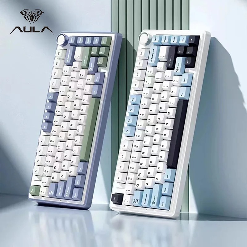AULA Tarantula F75 estructura de junta de teclado mecánico personalizada tecla completa intercambiable en caliente inalámbrico de tres modos Bluetooth MAX