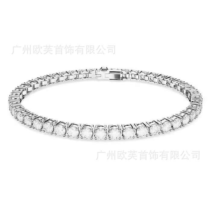 Swarovski 1:1 Replica Matrix Tennis Single-Row Round Tennis Bracelet for Women with Swarovski Crystal Elements