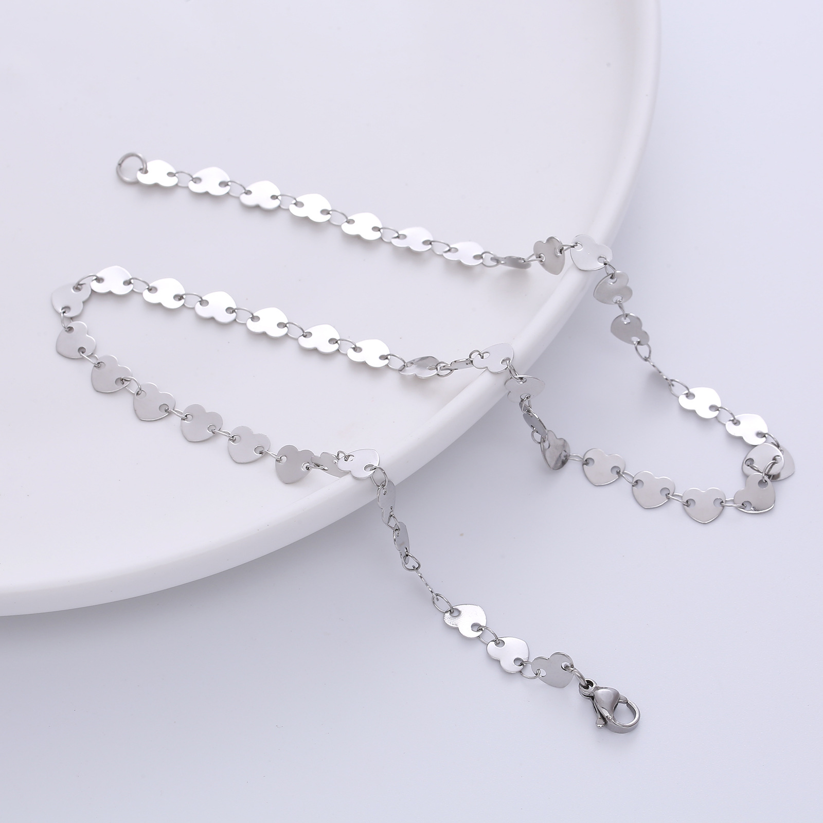 Fashion Heart Shape Stainless Steel Plating Necklace 1 Piece