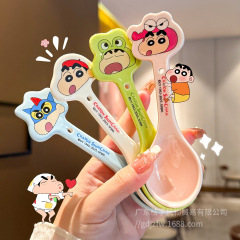 蜡笔小新陶瓷勺子家用调羹汤匙可爱儿童吃饭勺汤勺一人一勺专用勺