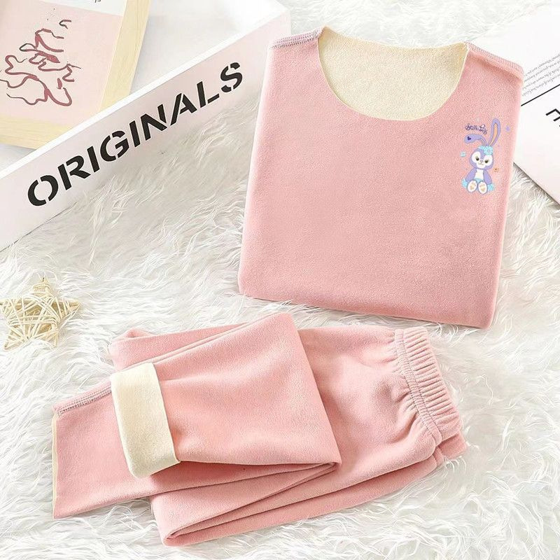Children's Thermal Underwear Set for Boys and Girls, Fleece-Lined for Warmth, New Autumn and Winter Style, Boys' Pajamas, Made of Soft German Velvet