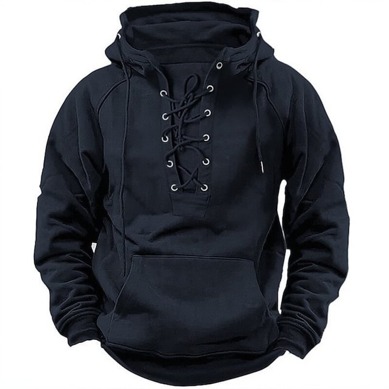 2024 Spring and Autumn New Men's Hooded Solid Color Sweatshirt European and American Youth Sports Multi-Pocket Leather Sweatshirt Tooling 2024 Spring and Autumn New Men's Hooded Solid Color Sweatshirt European and American Youth Sports Multi-Pocket Leather Sweatshirt Tooling