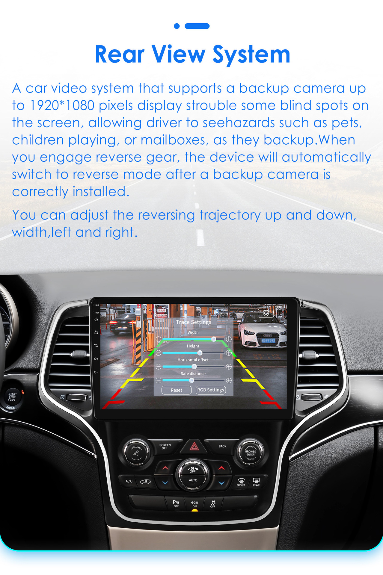 10inch Suitable for 14-22 Jeep Grand Cherokee Android Smart Large-Screen Car Central Control and Navigation All-In-One Machine